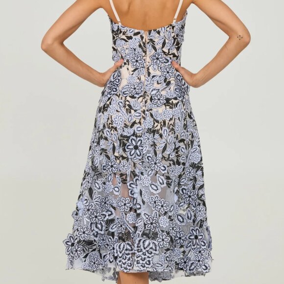 NWT $625 HELSI Mia Plunge Embroidered Midi Dress - MEDIUM - Picture 5 of 7